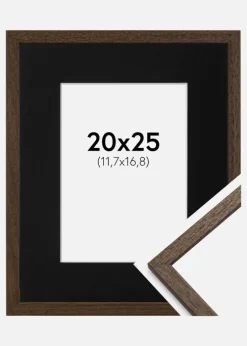 Ramme Edsbyn Valnød 20x25 cm - Passepartout Sort 5x7 inches