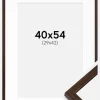 Ramme Edsbyn Valnød 40x54 cm - Passepartout Hvid 30x43 cm