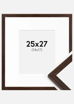 Ramme Edsbyn Valnød 25x27 cm - Passepartout Hvid 15x18 cm