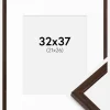 Ramme Edsbyn Valnød 32x37 cm - Passepartout Hvid 22x27 cm