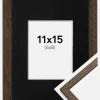 Ramme Edsbyn Valnød 11x15 cm - Passepartout Sort 7x9 cm