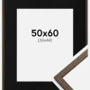 Ramme Edsbyn Valnød 50x60 cm - Passepartout Sort 35x45 cm