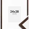 Ramme Edsbyn Valnød 24x28 cm - Passepartout Hvid 13x16 cm