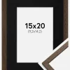 Ramme Edsbyn Valnød 15x20 cm - Passepartout Sort 4x6 inches