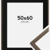 Ramme Edsbyn Valnød 50x60 cm - Passepartout Sort 40x50 cm