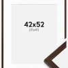 Ramme Edsbyn Valnød 42x52 cm - Passepartout Hvid 32x42 cm