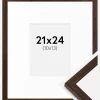 Ramme Edsbyn Valnød 21x24 cm - Passepartout Hvid 11x14 cm