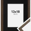 Ramme Edsbyn Valnød 13x18 cm - Passepartout Sort 9x13 cm