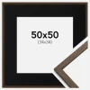 Ramme Edsbyn Valnød 50x50 cm - Passepartout Sort 35x35 cm