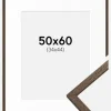 Ramme Edsbyn Valnød 50x60 cm - Passepartout Hvid 35x45 cm