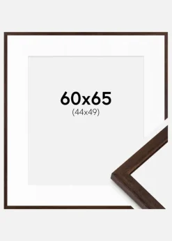 Ramme Edsbyn Valnød 60x65 cm - Passepartout Hvid 45x50 cm