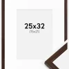 Ramme Edsbyn Valnød 25x32 cm - Passepartout Hvid 16x22 cm