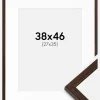 Ramme Edsbyn Valnød 38x46 cm - Passepartout Hvid 28x36 cm