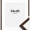 Ramme Edsbyn Valnød 34x40 cm - Passepartout Hvid 26x32 cm