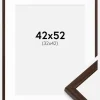 Ramme Edsbyn Valnød 42x52 cm - Passepartout Hvid 33x43 cm