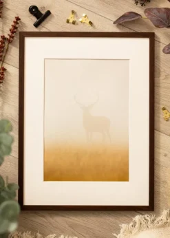 Ramme Edsbyn Valnød 34x44 cm - Passepartout Hvid 26x36 cm