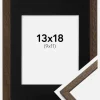 Ramme Edsbyn Valnød 13x18 cm - Passepartout Sort 10x12 cm