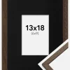 Ramme Edsbyn Valnød 13x18 cm - Passepartout Sort 7x10 cm