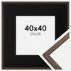Ramme Edsbyn Valnød 40x40 cm - Passepartout Sort 25x25 cm