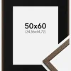 Ramme Edsbyn Valnød 50x60 cm - Passepartout Sort 14x18 inches