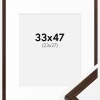 Ramme Edsbyn Valnød 33x47 cm - Passepartout Hvid 24x28 cm