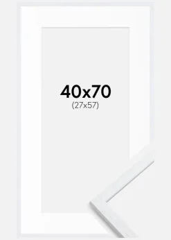 Ramme Edsbyn Warm White 40x70 cm - Passepartout Hvid 28x58 cm