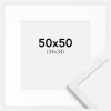 Ramme Edsbyn Warm White 50x50 cm - Passepartout Hvid 35x35 cm