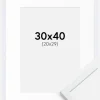 Ramme Edsbyn Warm White 30x40 cm - Passepartout Hvid 21x30 cm