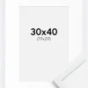 Ramme Edsbyn Warm White 30x40 cm - Passepartout Hvid 20x30 cm