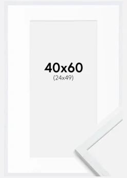 Ramme Edsbyn Warm White 40x60 cm - Passepartout Hvid 25x50 cm