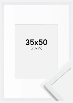 Ramme Edsbyn Warm White 35x50 cm - Passepartout Hvid 24x30 cm