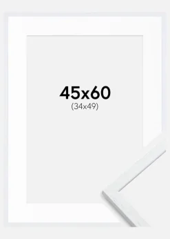 Ramme Edsbyn Warm White 45x60 cm - Passepartout Hvid 35x50 cm