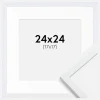 Ramme Edsbyn Warm White 24x24 cm - Passepartout Hvid 18x18 cm