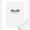 Ramme Edsbyn Warm White 35x45 cm - Passepartout Hvid 24x34 cm