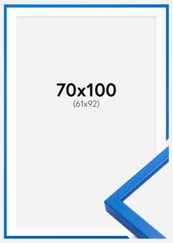 Ramme E-Line Blå 70x100 cm - Passepartout Hvid 62x93 cm