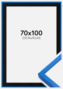 Ramme E-Line Blå 70x100 cm - Passepartout Sort 24x36 inches