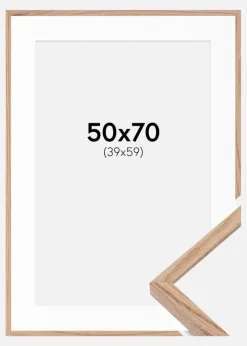 Ramme E-Line Eg 50x70 cm - Passepartout Hvid 40x60 cm