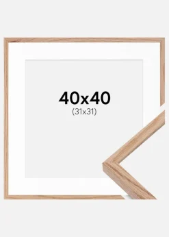 Ramme E-Line Eg 40x40 cm - Passepartout Hvid 32x32 cm