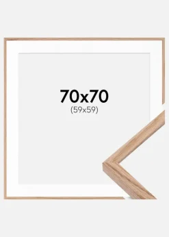 Ramme E-Line Eg 70x70 cm - Passepartout Hvid 60x60 cm