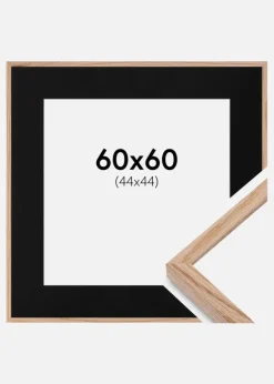 Ramme E-Line Eg 60x60 cm - Passepartout Sort 45x45 cm