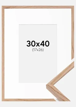 Ramme E-Line Eg 30x40 cm - Passepartout Hvid 18x27 cm