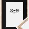 Ramme E-Line Eg 30x40 cm - Passepartout Sort 21x29,7 cm (A4)