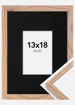 Ramme E-Line Eg 13x18 cm - Passepartout Sort 7x10 cm