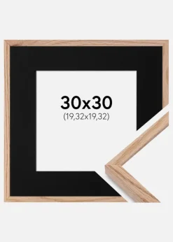 Ramme E-Line Eg 30x30 cm - Passepartout Sort 8x8 inches