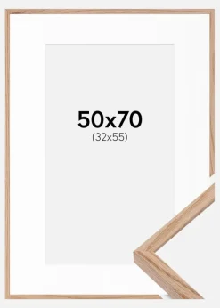 Ramme E-Line Eg 50x70 cm - Passepartout Hvid 33x56 cm