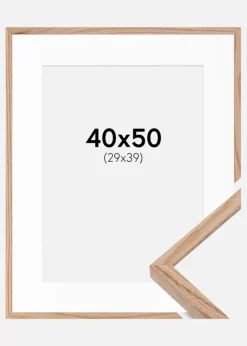 Ramme E-Line Eg 40x50 cm - Passepartout Hvid 30x40 cm