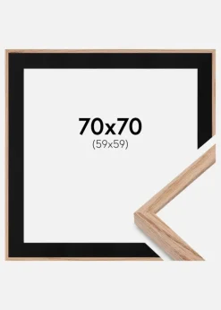 Ramme E-Line Eg 70x70 cm - Passepartout Sort 60x60 cm