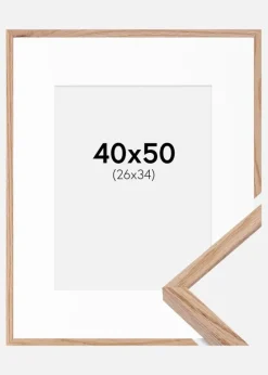 Ramme E-Line Eg 40x50 cm - Passepartout Hvid 27x35 cm