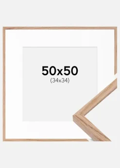 Ramme E-Line Eg 50x50 cm - Passepartout Hvid 35x35 cm