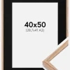 Ramme E-Line Eg 40x50 cm - Passepartout Sort 29,7x42 cm (A3)